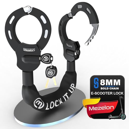 Electric Scooter Lock, 8mm Chain Lock Bike Locks Heavy Duty Anti Theft with 3 Keys for E-Bike/Electric Scooters