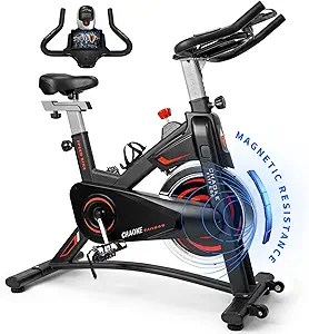 Exercise Bike, CHAOKE Magnetic Resistance/Brake Pad Stationary Bike for Home, Indoor Cycling Bike with Heavy Flywheel, Comfortable Seat Cushion