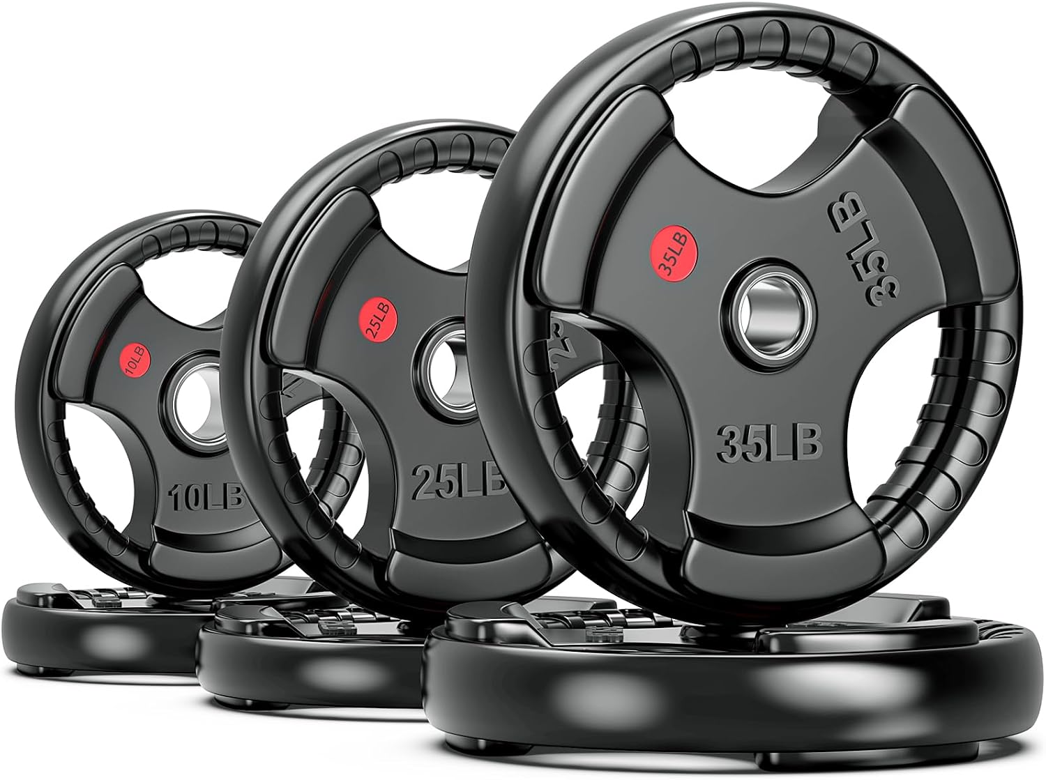 XDDIAS Rubber Weight Plates for Barbell, 2-Inch Olympic Grip Plate for Strength Training, Weightlifting and Bodybuilding in Home & Gym, Solid Cast Iron Weight Plates Pair and Sets