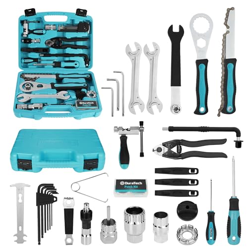 DURATECH 40 Pieces Bike Repair Kit, Complete Bicycle Tool Kit with Storage Case, Bike Tools for Mountain & Road Bikes  Chain, Tire, Brake, and Pedal Maintenance Set, Great Gift for Men, Women