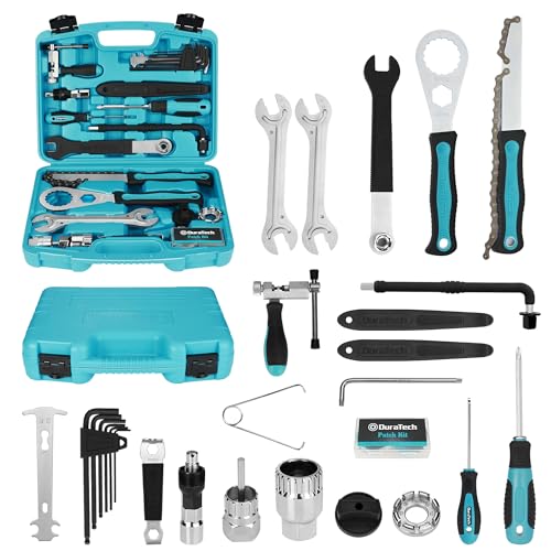 DURATECH Bike Repair Kit, Bicycle Tool Kit with Carry Case, Bike Accessories for Repairing Tyres, Brakes, Chains, Pedal, Mountain Bike & Road Bike Maintenance, Great Gift for Men, Women