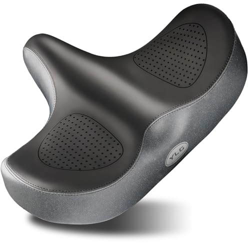 YLG Oversized Comfort Bike Seat Comfortable Replacement Bike Saddle Memory Foam Soft Bike Saddle Waterproof Universal Fit Bicycle Seat for Women Men