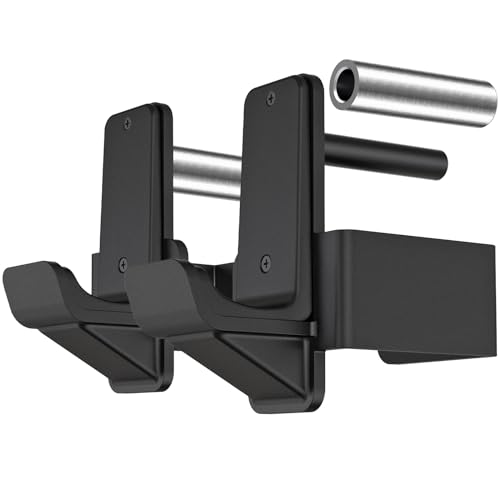 Kipika J-Hooks for 2"" x2 and 3"" x3 Power Rack, Bottom Reinforced Steel Hooks with Rubber Pad, Heavy Duty Power Rack Attachments, Squat Rack Accessories for Strength Training, Set of 2