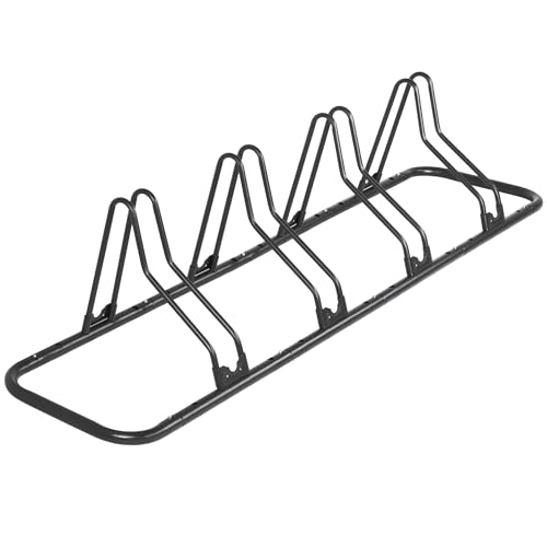 CyclingDeal Bike Rack Floor Parking Bike Stand for up to 6 Bicycles | Indoor, Home & Garage Storage Rack | Stable & Secure Bicycle Stand w/Tire Grooves Up to 29", Holding Plates & Custom Spacing