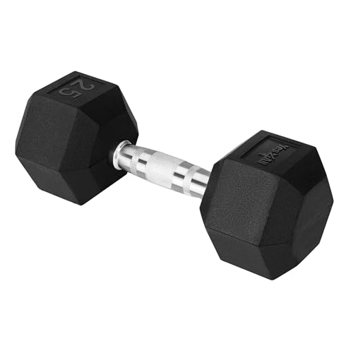 Yes4All Chrome Grip Encased Hex Dumbbells  Hand Weights With Anti-Slip 5-50 LBS Single