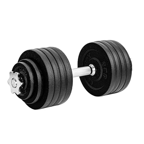 Yes4All Old School Adjustable Dumbbell Set with Weight Plates, Star Lock Collars/Connector, 52.5lb Single Dumbbell Weight Set