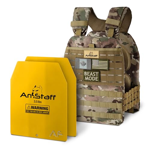 Amstaff Tactical Weighted Vest - Adjustable Weight Vests - Versatile Wearable Vest for Fitness Workouts, Strength and Endurance Training, Running