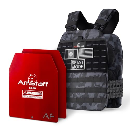 Amstaff Tactical Weighted Vest - Adjustable Weight Vests - Versatile Wearable Vest for Fitness Workouts, Strength and Endurance Training, Running