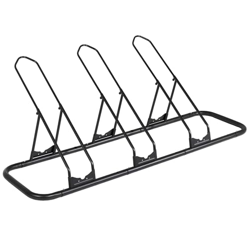 CyclingDeal Bike Rack Floor Parking Bike Stand for up to 6 Bicycles | Indoor, Home & Garage Storage Rack | Stable & Secure Bicycle Stand w/Tire Grooves Up to 29", Holding Plates & Custom Spacing