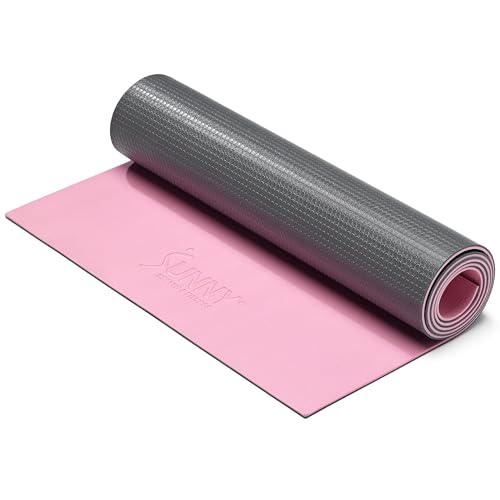 Sunny Health & Fitness Non-Slip Yoga Mat  Durable, Anti-Tear, Lightweight, Cushioned Support for Yoga, Pilates, Stretching Exercises, Meditation and Floor Workouts | Multiple Sizes & Colors