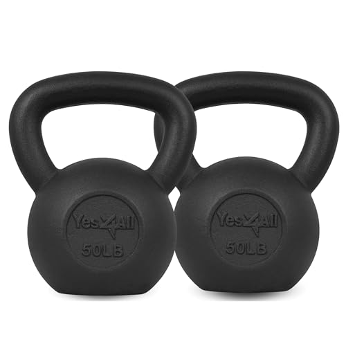 Yes4All 5-80 lbs Cast Iron Kettlebell (Set)