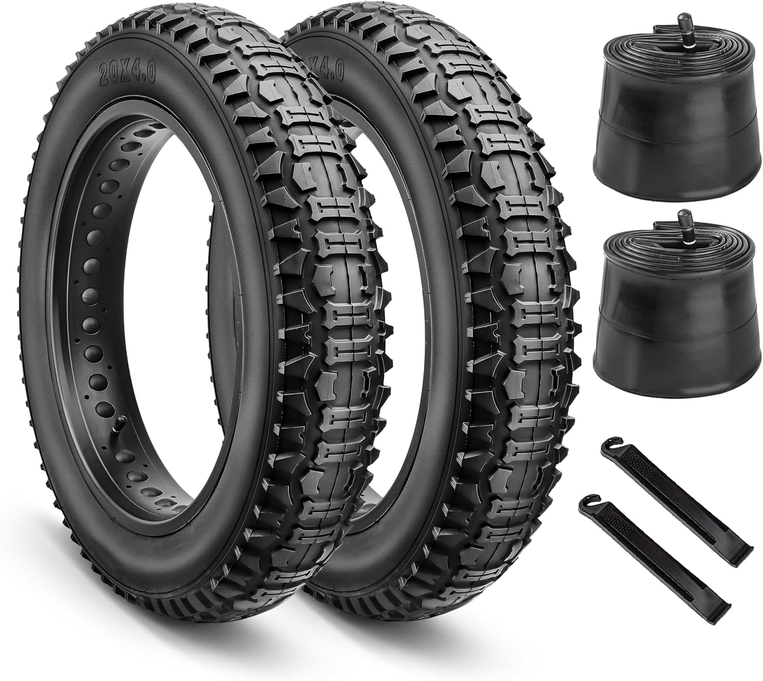 Hycline Ebike Replacement Fat Tire 20x4.0 Inch Folding Electric Puncture Resistant Fat Tires with Inner Tubes