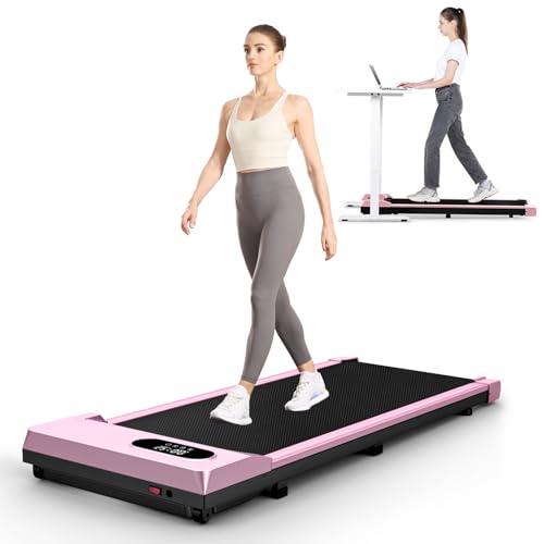HomeFitnessCode Foldable Walking Pad with Handle Bar, Folding Treadmill Portable Under Desk for Home Office 4 in 1, Safety Lock, Remote Control, 300 LB Capacity