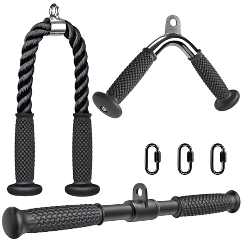 Kipika Tricep Pull Down Attachment, Cable Machine Accessories for Home Gym, Cable Machine Attachments Pulley System Gym, LAT Pull Down Attachment Weight Fitness