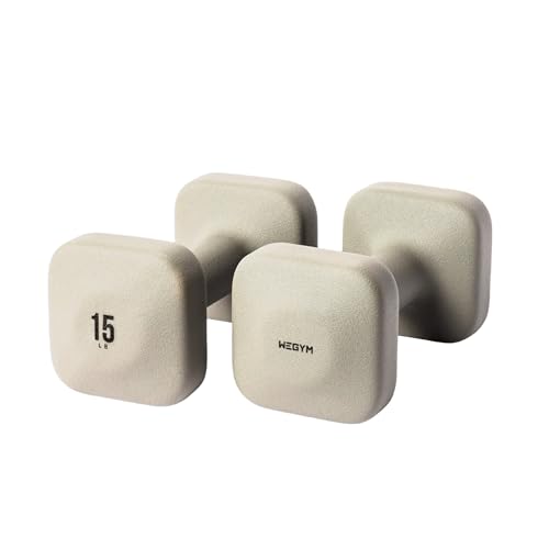 WeGym SafeGrip Square Dumbbells with Anti Slip Handles, Aesthetic Free Weights for Home Workouts, Stable Design Prevents Rolling during Floor Exercises