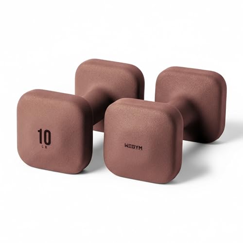 WeGym SafeGrip Square Dumbbells with Anti Slip Handles, Aesthetic Free Weights for Home Workouts, Stable Design Prevents Rolling during Floor Exercises