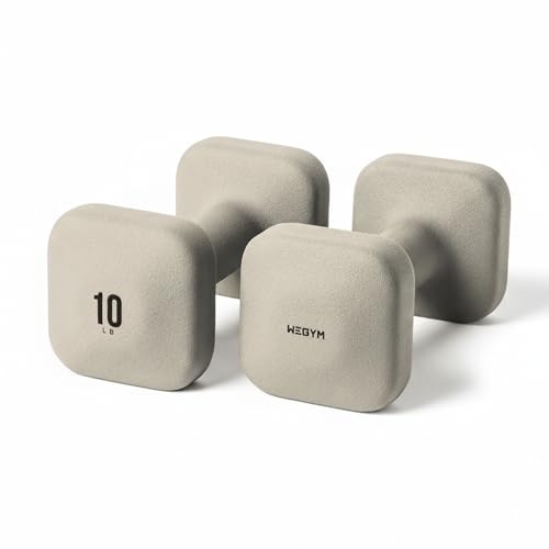 WeGym SafeGrip Square Dumbbells with Anti Slip Handles, Aesthetic Free Weights for Home Workouts, Stable Design Prevents Rolling during Floor Exercises