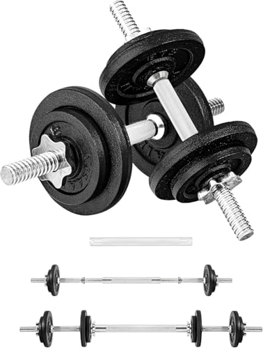 Yes4All Old School Adjustable Dumbbell Set with Weight Plates, Star Lock Collars/Connector, 40lbs to 200lbs Adjustable Weight Plates Set (with connector)