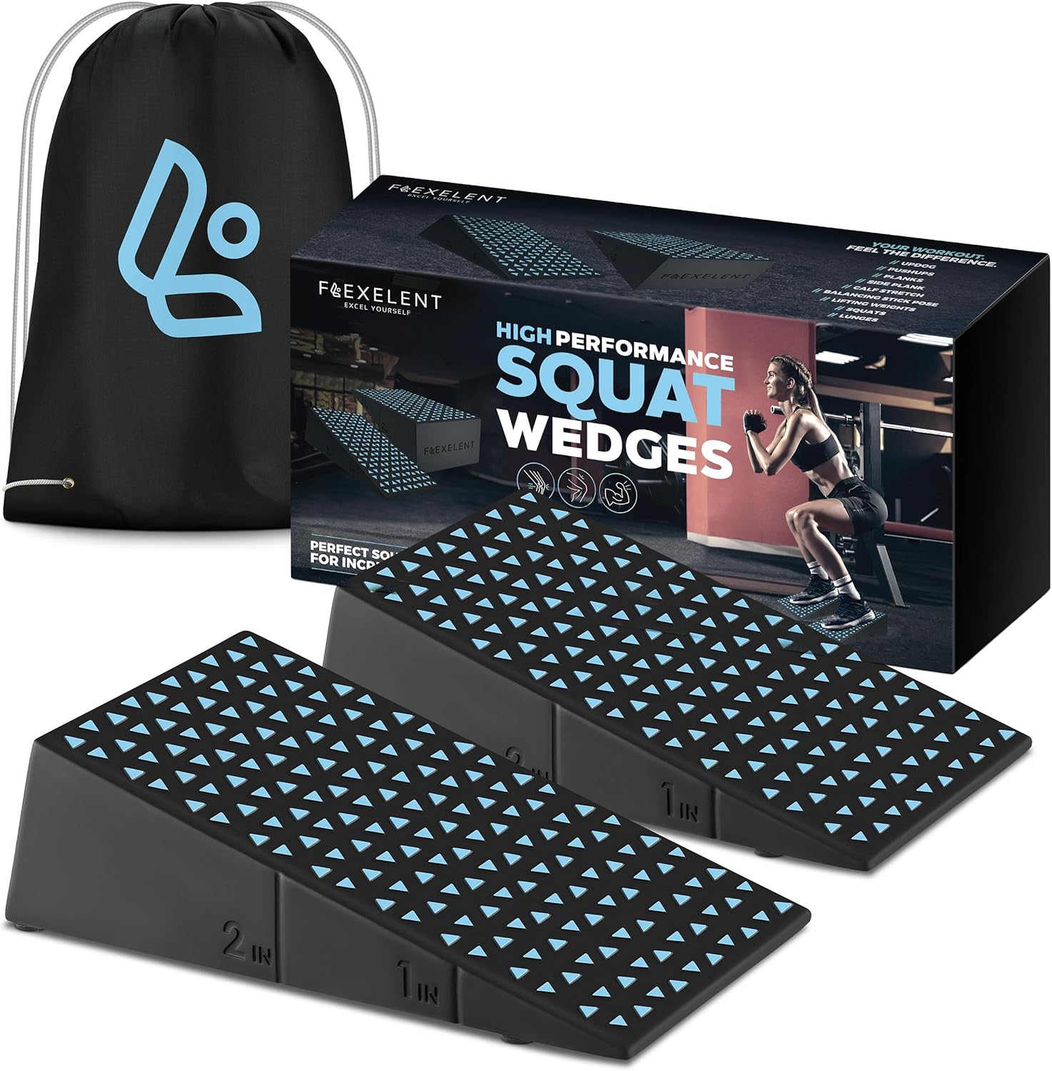 Flexelent Squat Wedge Block Pair (Light Blue Sky)