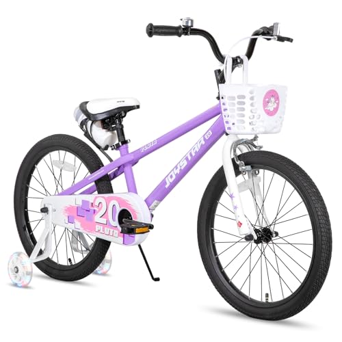 JOYSTAR Pluto 12 14 16 18 20 Inch Kids Bike with Light Up Training Wheels, Kids' Bicycle for Boys Girls Age 3-12 Years, Children Bikes, Multiple Colors