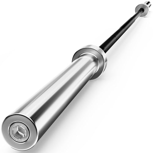 Olympic Barbell Curl Bar EZ Bar Strength Training Bar Threaded Chrome Barbell Bar for Weightlifting, Hip Thrusts, Squats and Lunges