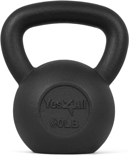 Yes4All 5-80 lbs Cast Iron Kettlebell