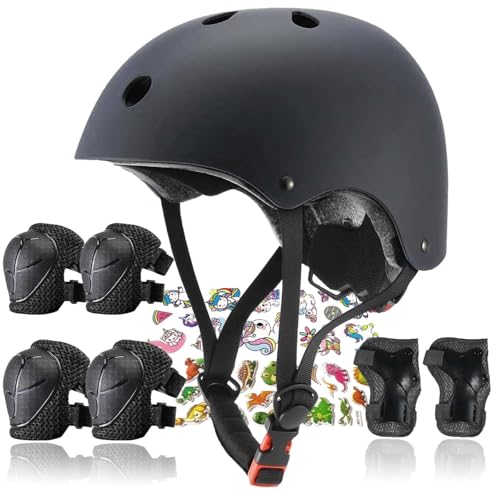 Kids Helmet,Toddler Skateboard Helmets for Ages 2-3-5-8-14 Years Boys Girls with Knee and Elbow Pads Wrist Guards fit Roller Skates,Skateboarding,Skating Scooter Adjustable Kids Helmet