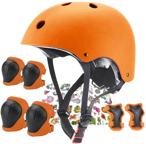 Kids Helmet,Toddler Skateboard Helmets for Ages 2-3-5-8-14 Years Boys Girls with Knee and Elbow Pads Wrist Guards fit Roller Skates,Skateboarding,Skating Scooter Adjustable Kids Helmet