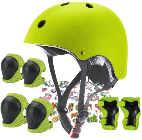 Kids Helmet,Toddler Skateboard Helmets for Ages 2-3-5-8-14 Years Boys Girls with Knee and Elbow Pads Wrist Guards fit Roller Skates,Skateboarding,Skating Scooter Adjustable Kids Helmet