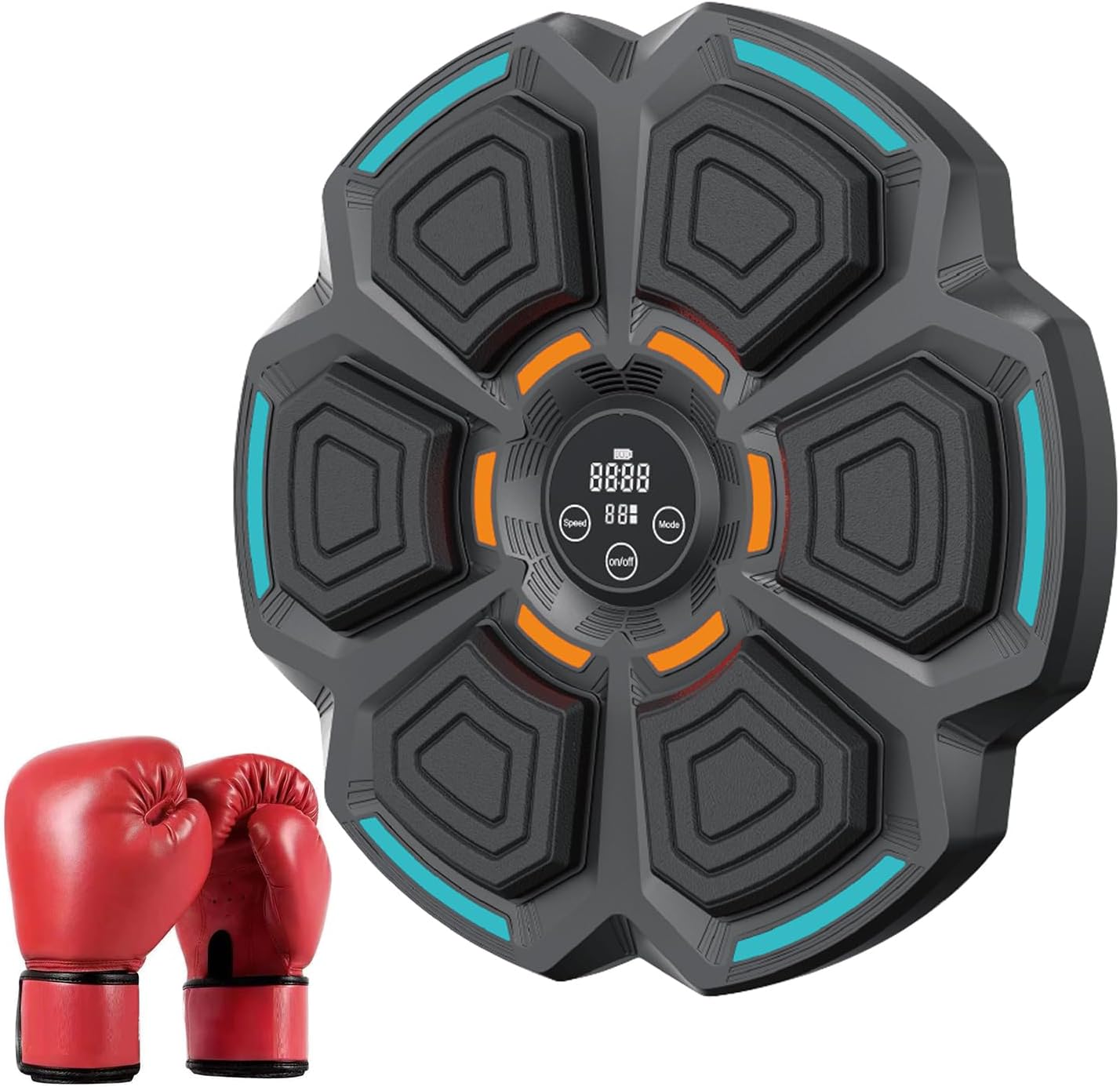 Smart Music Boxing Machine for Adults and Kids, Training Machine with LED Electronic Wall Mounted, Home Indoor Workout Equipment with Premium Boxing Gloves