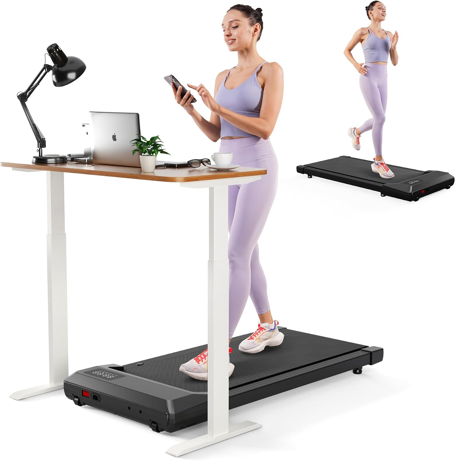 Superun Walking Pad, Mini Walking Pad Treadmill, Treadmills for Home & Office, Under Desk Treadmill, Small Portable Walking Treadmill with Remote & Smart APP, 200-300 Lbs Capacity