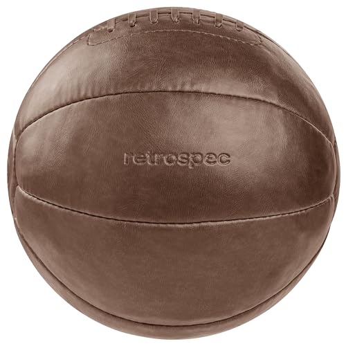 Core Weighted Medicine Ball 4–30 lbs, Soft Touch Vegan Leather with Sturdy Grip (Retrospec)