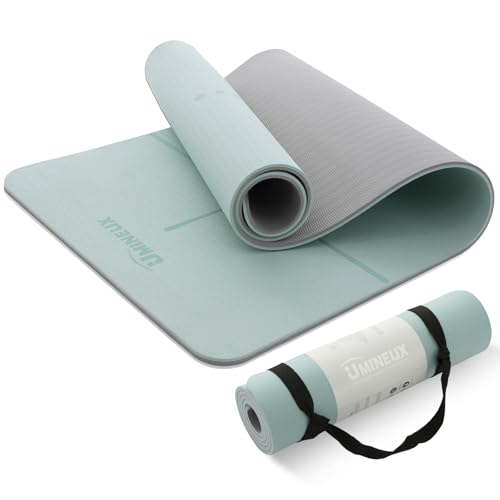 UMINEUX Yoga Mat Extra Thick 1/3'' & 2/5" Non Slip Yoga Mats for Women Eco Friendly TPE Fitness Exercise Mat with Carrying Sling & Storage Bag
