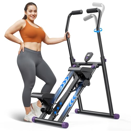 MERACH Mini Stepper for Exercise, Twist Stair Stepper 330LBS Capacity, Stepper Exercise Equipment with Resistance Bands for Full Body Workout at Home