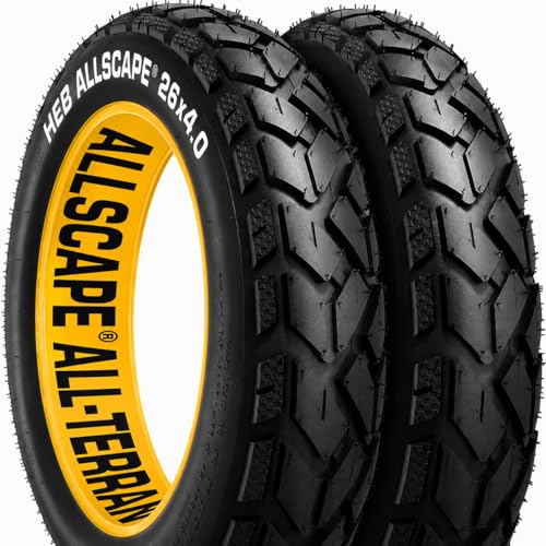Allscape 26x4.0 Fat Bike Tires  Heavy Duty All-Terrain 26 Inch Tires for Ebikes, MTB & Mountain Bikes, Durable Directional Tread for Snow, Sand & Trail  2 Pack  USA Customer Support