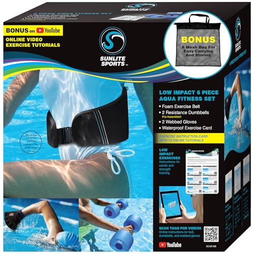 Sunlite Sports Water Weights Pool Exercise Dumbbells (Set of 2)