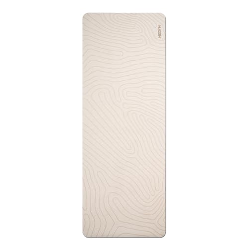 4mm Cushioned Exercise Mat for Yoga & Pilates - Anti Slip, Polyurethane with Suede Top & Carrying Strap