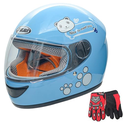 Kids Bike Helmet with Gloves, for Pedal Scooter, Motorcycle, ATV, Quad Bicycle, Suitable for Ages 3-6
