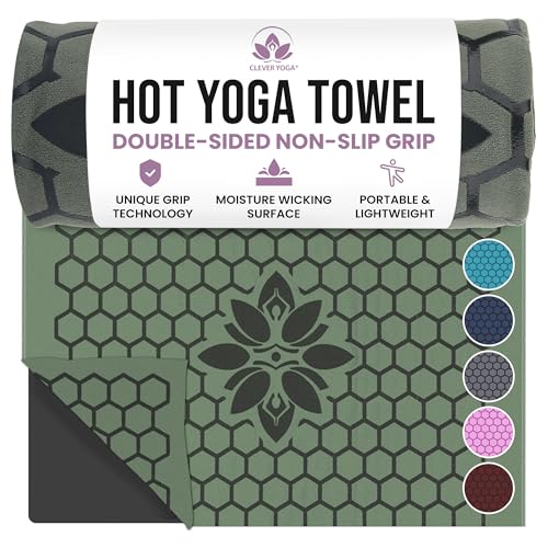 Clever Yoga Hot Yoga Mat Towel (Olive)