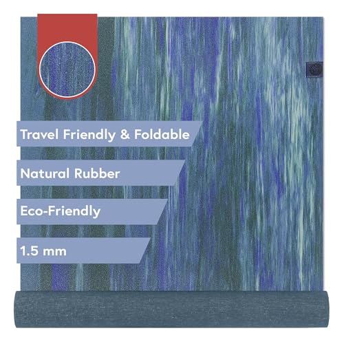 Manduka eKO SuperLite Yoga Mat - 1.5mm Natural Rubber | Foldable & Travel Friendly | Soft Textured Surface | Eco-friendly