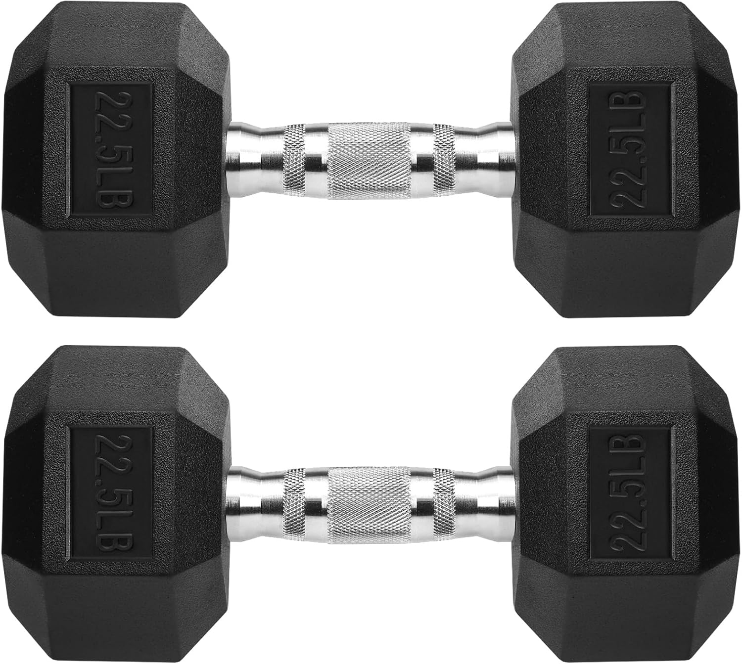 Zoomster Rubber Coated Hex Dumbbells (pair)