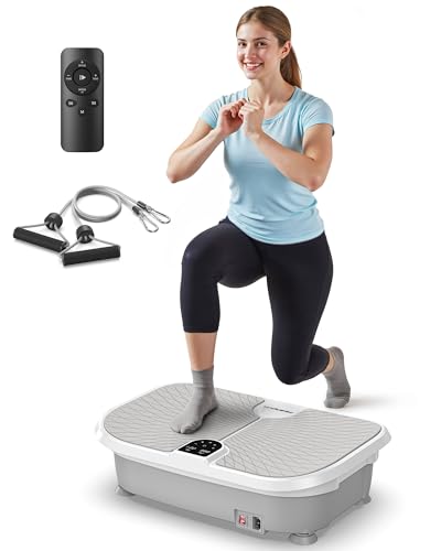 FEIERDUN Vibration Plate Exercise Machine, 400 LBS Capacity Vibration Plate for Lymphatic Drainage, Max Space for Whole-Body Workout & Relaxation at Home