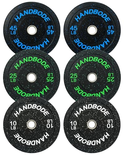2-Inch Bumper Plates High Bounce, Olympic Weight Plate Set 45/100/160/190/260/300lb, Barbell Weight Plates Set for Home Gym, Colored Weights Rubber Strength Training Plate for Weight Lifting