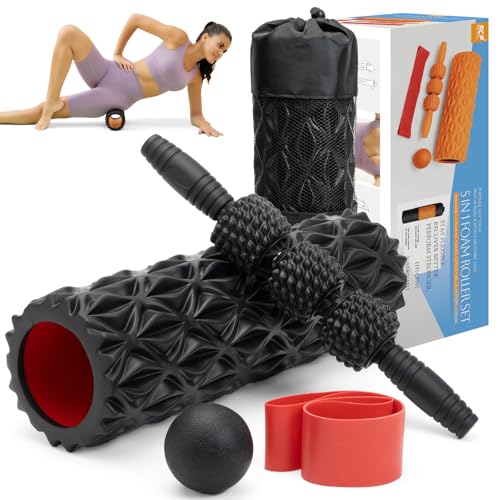 5 in1 Foam Roller Set (Pure Black)