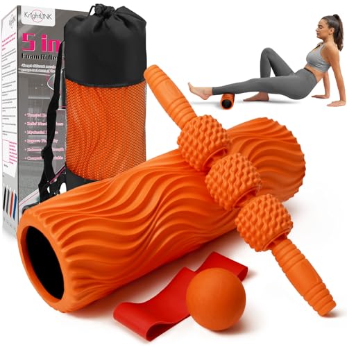 Krightlink 5-in-1 Foam Roller Set (Orange-Wave)