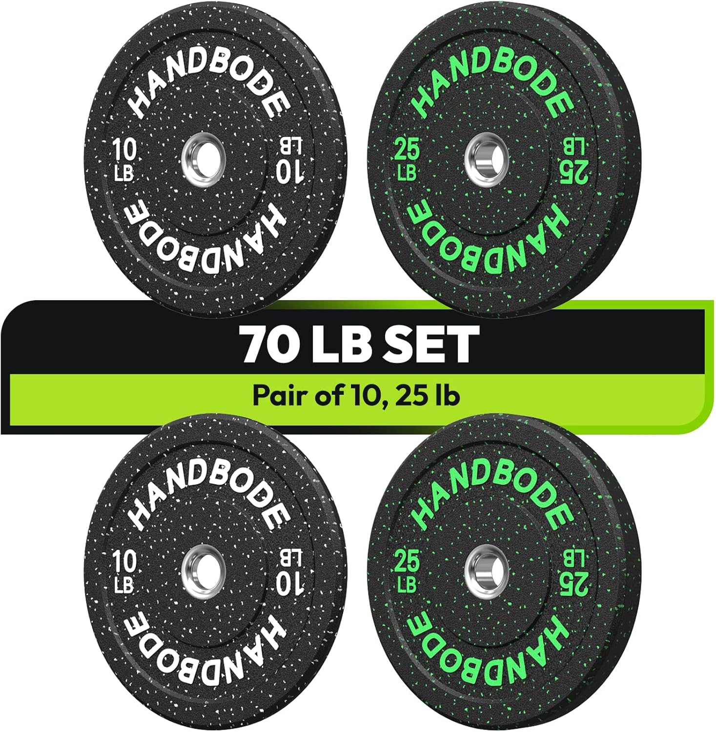 2-Inch Bumper Plates High Bounce, Olympic Weight Plate Set 45/100/160/190/260/300lb, Barbell Weight Plates Set for Home Gym, Colored Weights Rubber Strength Training Plate for Weight Lifting