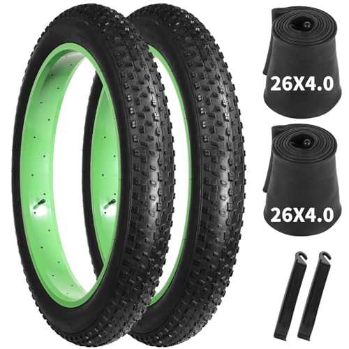 yeesport Fat Tire 204.0/264.0, Folding Ebike Tires 20/26x4 with Inner Tube, Puncture Resistant Fat Bike Tires 20/26 Inch Fat Tire Replacement for Snow, Street, Beach, Mountain Road