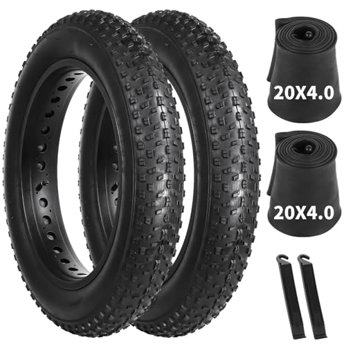 yeesport Fat Tire 204.0/264.0, Folding Ebike Tires 20/26x4 with Inner Tube, Puncture Resistant Fat Bike Tires 20/26 Inch Fat Tire Replacement for Snow, Street, Beach, Mountain Road