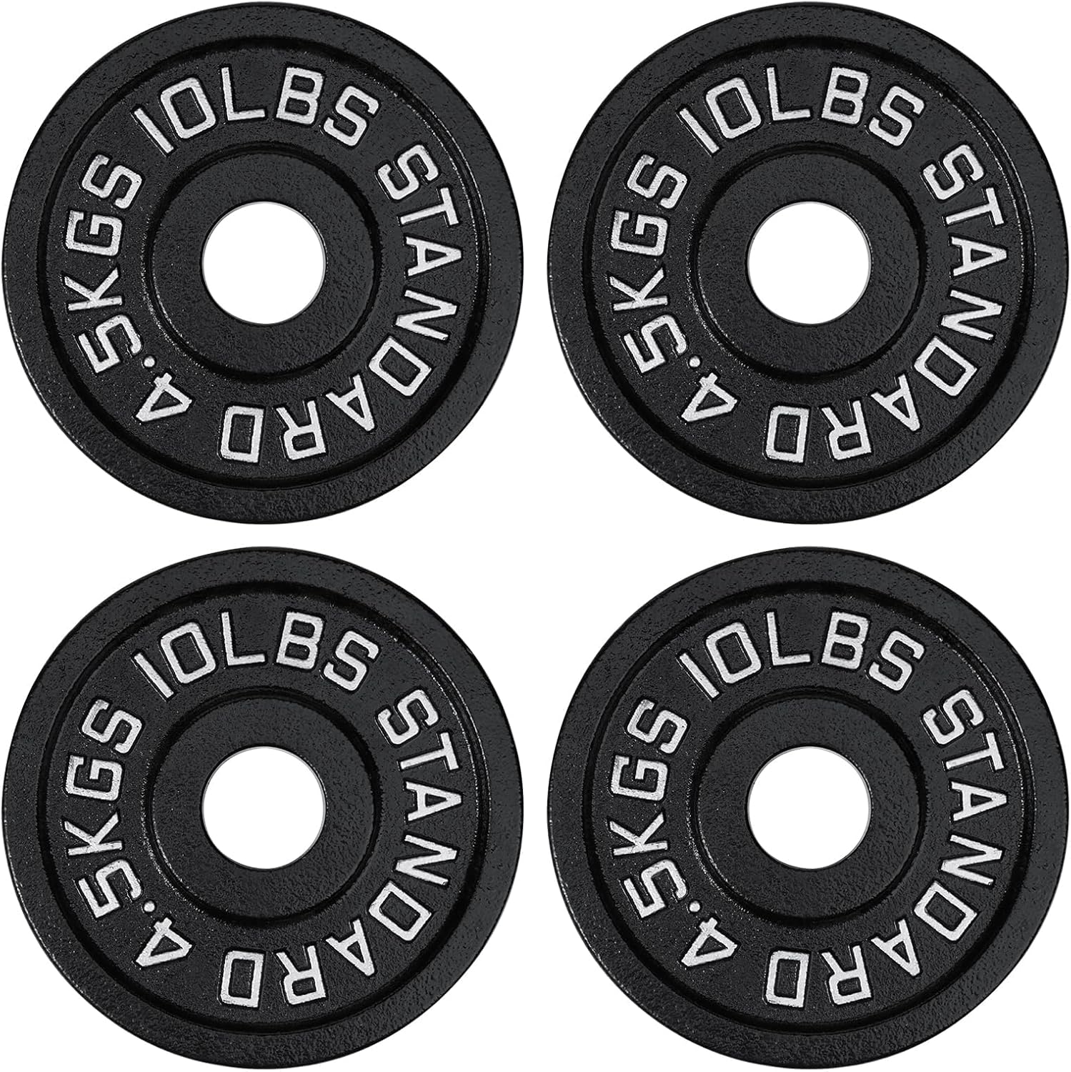 Cast Iron 2-Inch Olympic Weight Plates Set for Strength Training, Barbell Free Weight Plate Set for Weightlifting in Home Gym, Multiple Sizes From 2.5LB to 40LB