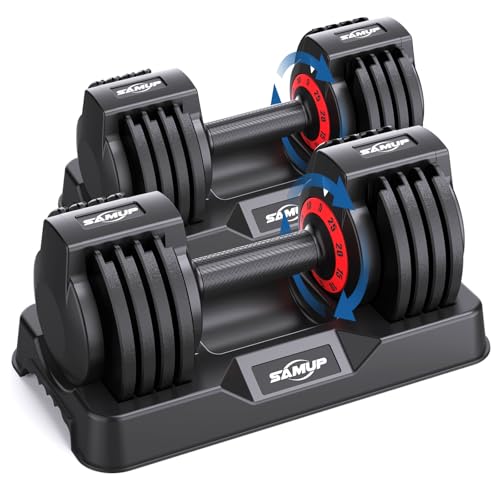 25/55 lbs Pair Adjustable Dumbbells Set